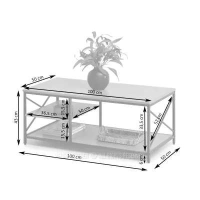 Konferenční stolek DINKO - béžový / černý