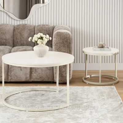 Set konferenčních stolků JACEK - krémový