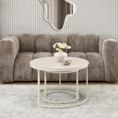 Set konferenčních stolků JACEK - krémový