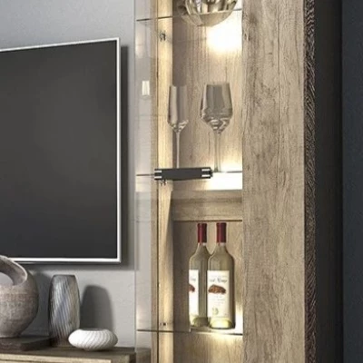 Vysoká vitrína BENSON - dub canyon / arusha, pravá