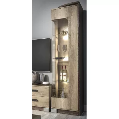 Vysoká vitrína BENSON - dub canyon / arusha, pravá