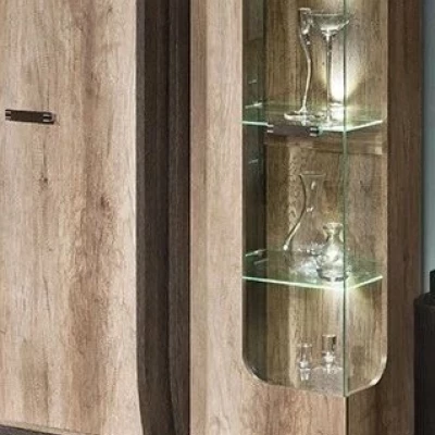 Vysoká vitrína BENSON - dub canyon / arusha, levá