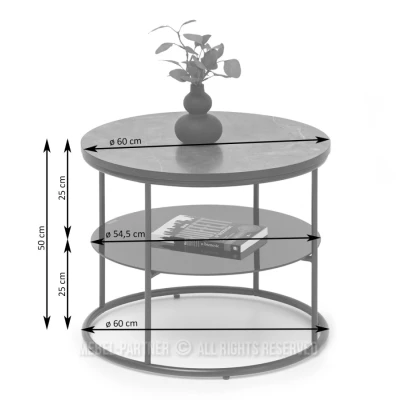 Kulatý konferenční stolek ANDRIES - béžový / černý
