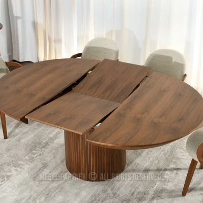 Kulatý rozkládací stůl 130(180)x130 ROWAN - ořech