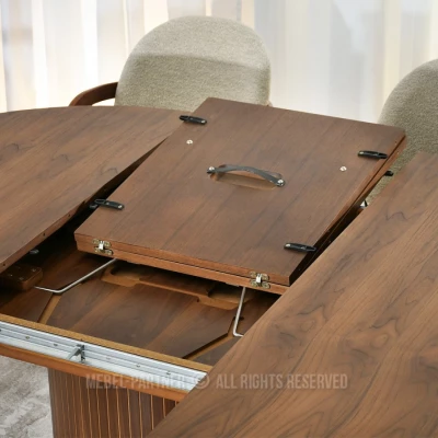 Kulatý rozkládací stůl 130(180)x130 ROWAN - ořech