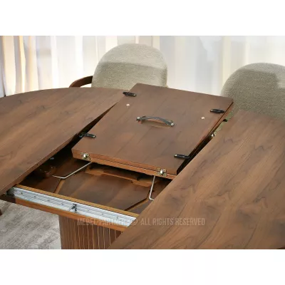 Kulatý rozkládací stůl 130(180)x130 ROWAN - ořech