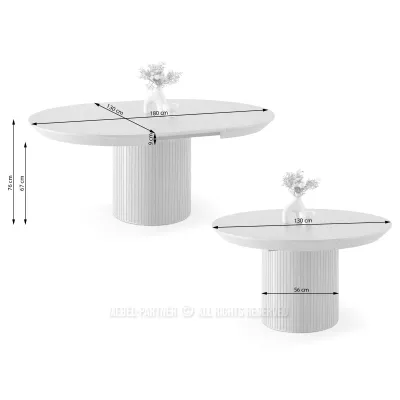 Kulatý rozkládací stůl 130(180)x130 ROWAN - ořech