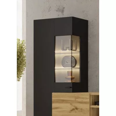 Obývací stěna NIKOL - černý onyx / dub wotan