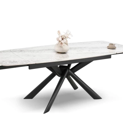 Rozkládací jídelní stůl 180(280)x98 NODIN - šedý / černý