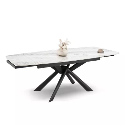 Rozkládací jídelní stůl 180(280)x98 NODIN - šedý / černý