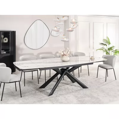 Rozkládací jídelní stůl 180(280)x98 NODIN - šedý / černý