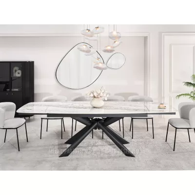 Rozkládací jídelní stůl 180(280)x98 NODIN - šedý / černý