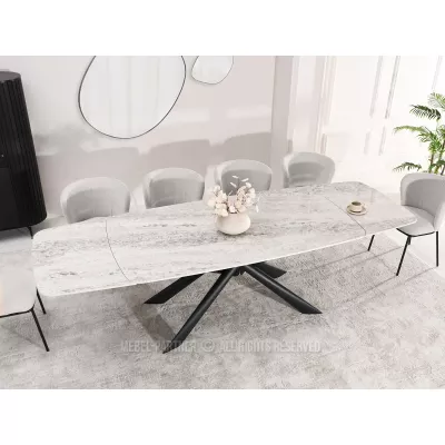 Rozkládací jídelní stůl 180(280)x98 NODIN - šedý / černý