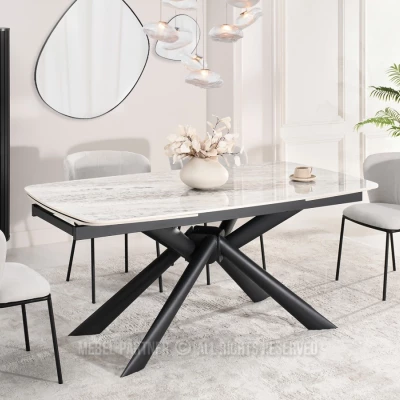 Rozkládací jídelní stůl 180(280)x98 NODIN - šedý / černý