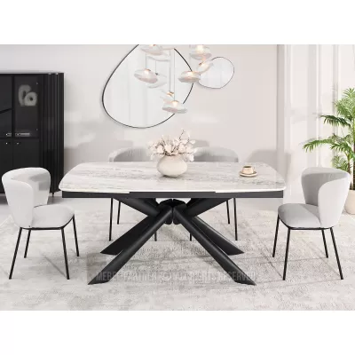 Rozkládací jídelní stůl 180(280)x98 NODIN - šedý / černý