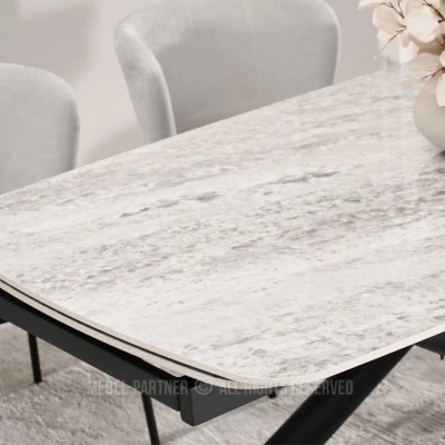 Rozkládací jídelní stůl 180(280)x98 NODIN - šedý / černý