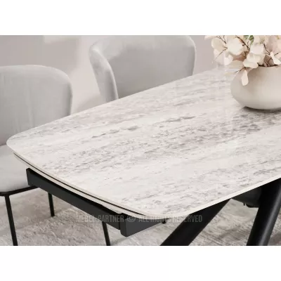 Rozkládací jídelní stůl 180(280)x98 NODIN - šedý / černý