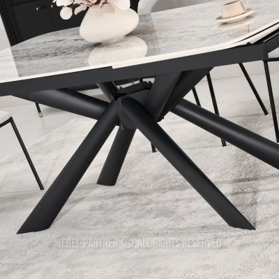 Rozkládací jídelní stůl 180(280)x98 NODIN - šedý / černý