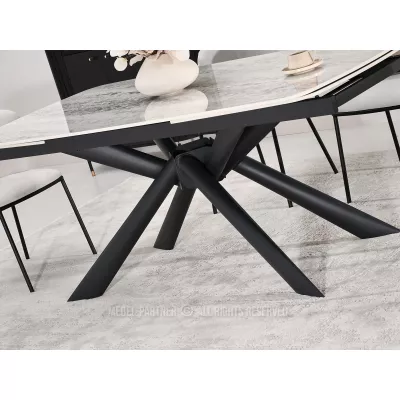 Rozkládací jídelní stůl 180(280)x98 NODIN - šedý / černý