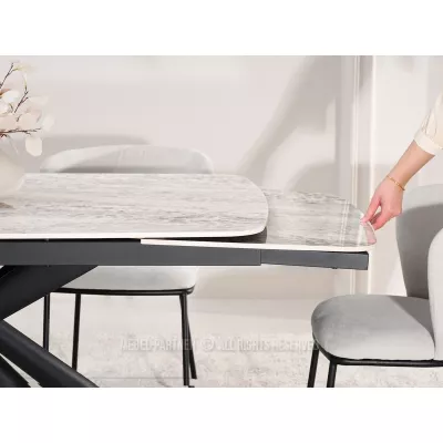 Rozkládací jídelní stůl 180(280)x98 NODIN - šedý / černý