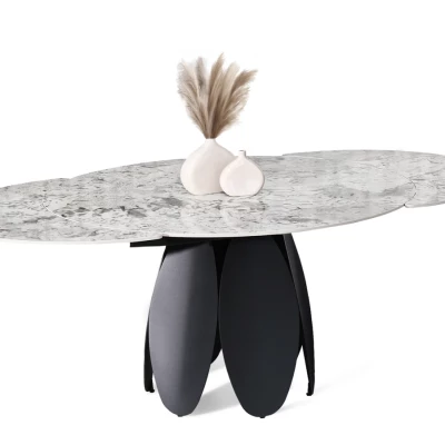 Designový jídelní stůl BAWER - šedý / černý