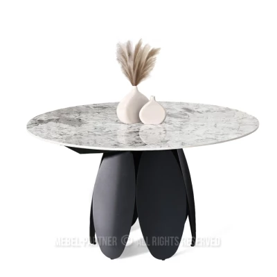 Designový jídelní stůl BAWER - šedý / černý