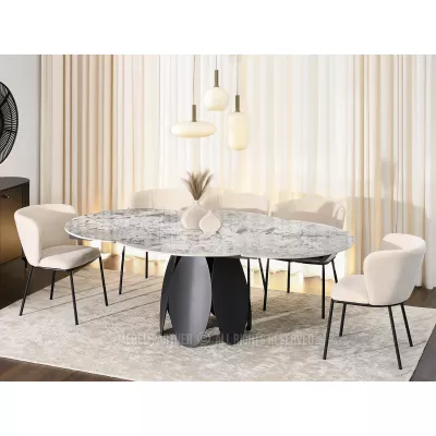 Designový jídelní stůl BAWER - šedý / černý