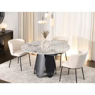 Designový jídelní stůl BAWER - šedý / černý