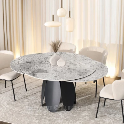 Designový jídelní stůl BAWER - šedý / černý