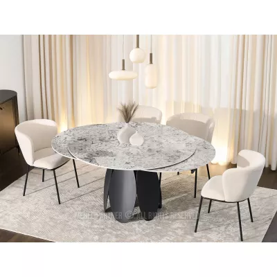 Designový jídelní stůl BAWER - šedý / černý