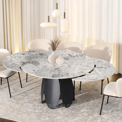 Designový jídelní stůl BAWER - šedý / černý