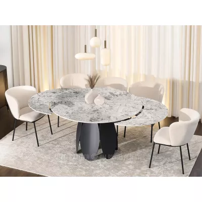 Designový jídelní stůl BAWER - šedý / černý