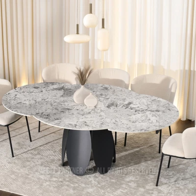 Designový jídelní stůl BAWER - šedý / černý