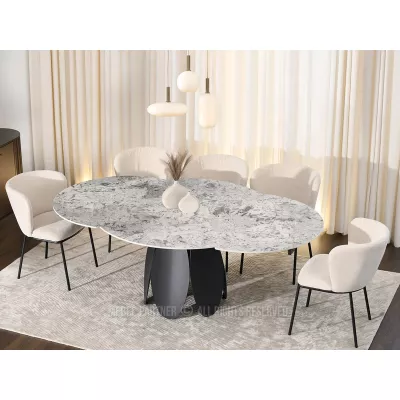 Designový jídelní stůl BAWER - šedý / černý