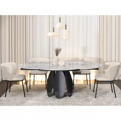 Designový jídelní stůl BAWER - šedý / černý