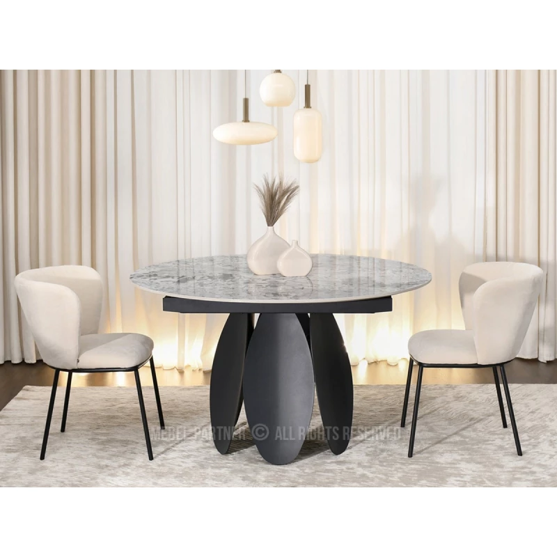 Designový jídelní stůl BAWER - šedý / černý