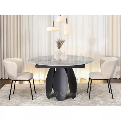 Designový jídelní stůl BAWER - šedý / černý