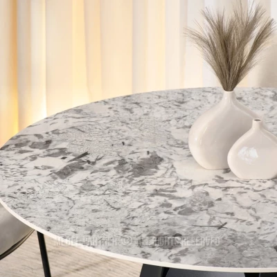 Designový jídelní stůl BAWER - šedý / černý