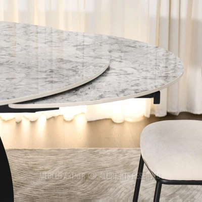 Designový jídelní stůl BAWER - šedý / černý