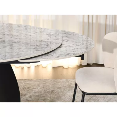 Designový jídelní stůl BAWER - šedý / černý