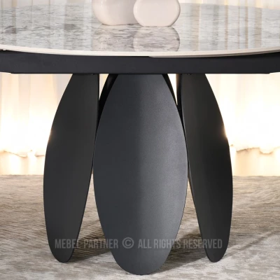 Designový jídelní stůl BAWER - šedý / černý