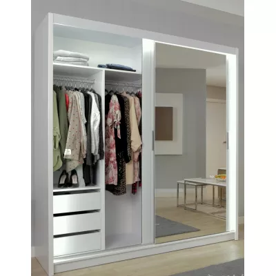 Šatní skříň se zrcadlem 203/62 KAILAN - bílá matná