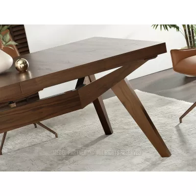 Rozkládací jídelní stůl 200(300)x100 KABUDAL - ořech