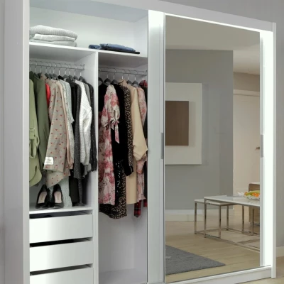 Zrcadlová šatní skříň 203/62 KAILAN - šedá