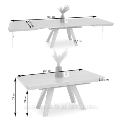 Rozkládací jídelní stůl 180(380)x100 ZENON - ořech