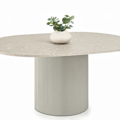 Designový rozkládací stůl 140(180)x120 LARSON - šedý mramor / šedý