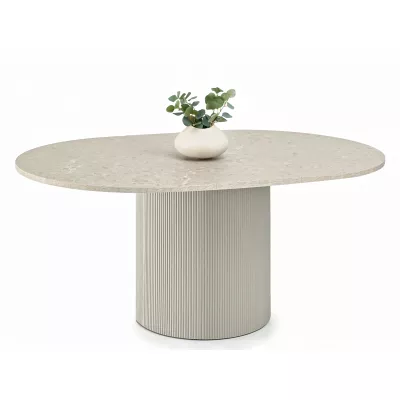 Designový rozkládací stůl 140(180)x120 LARSON - šedý mramor / šedý