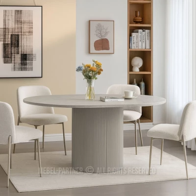 Designový rozkládací stůl 140(180)x120 LARSON - šedý mramor / šedý