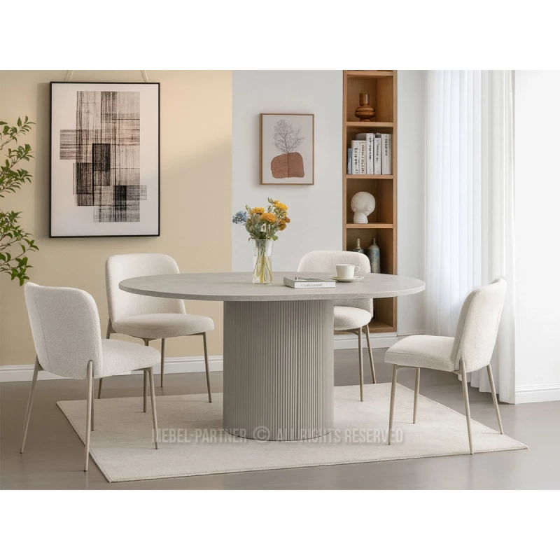 Designový rozkládací stůl 140(180)x120 LARSON - šedý mramor / šedý