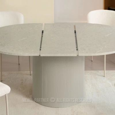 Designový rozkládací stůl 140(180)x120 LARSON - šedý mramor / šedý